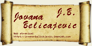 Jovana Beličajević vizit kartica